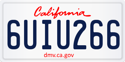 CA license plate 6UIU266