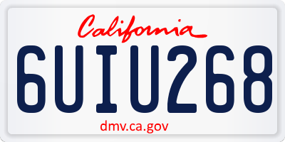 CA license plate 6UIU268