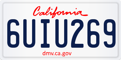 CA license plate 6UIU269
