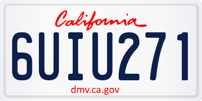 CA license plate 6UIU271
