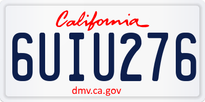 CA license plate 6UIU276