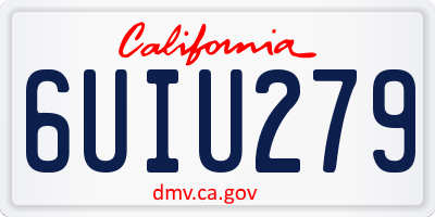 CA license plate 6UIU279