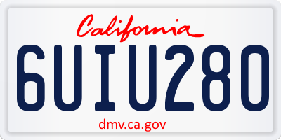 CA license plate 6UIU280