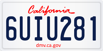CA license plate 6UIU281