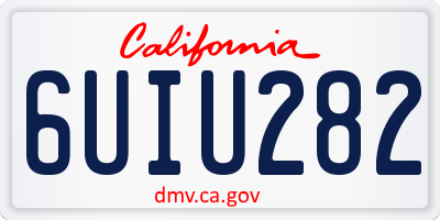 CA license plate 6UIU282