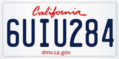 CA license plate 6UIU284