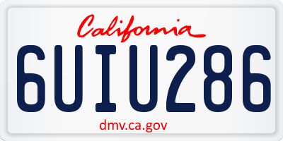 CA license plate 6UIU286