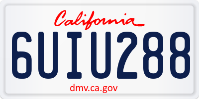 CA license plate 6UIU288