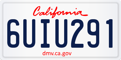 CA license plate 6UIU291