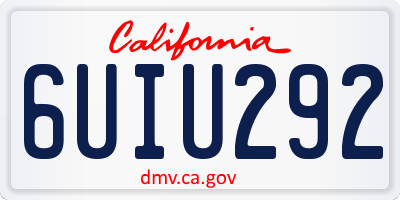CA license plate 6UIU292