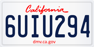 CA license plate 6UIU294