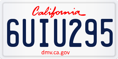 CA license plate 6UIU295