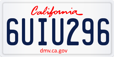 CA license plate 6UIU296