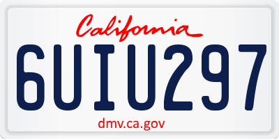 CA license plate 6UIU297