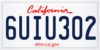 CA license plate 6UIU302