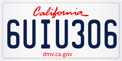 CA license plate 6UIU306