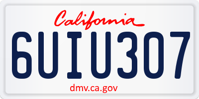 CA license plate 6UIU307