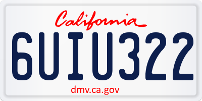 CA license plate 6UIU322