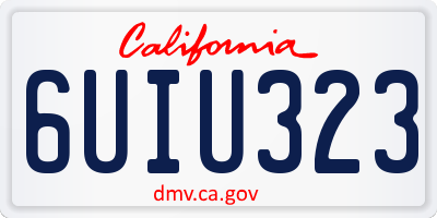 CA license plate 6UIU323