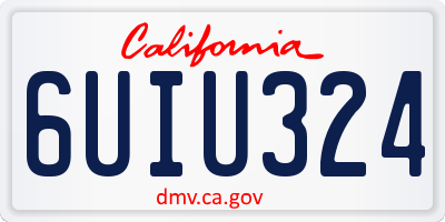 CA license plate 6UIU324
