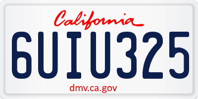 CA license plate 6UIU325