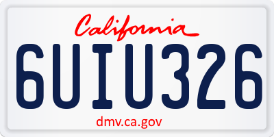 CA license plate 6UIU326
