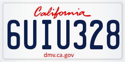 CA license plate 6UIU328