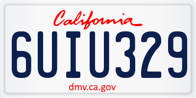 CA license plate 6UIU329