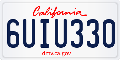 CA license plate 6UIU330