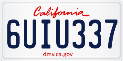 CA license plate 6UIU337