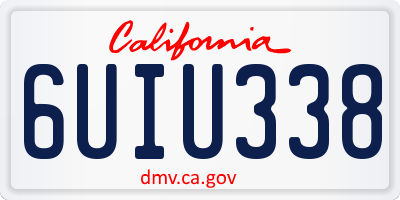 CA license plate 6UIU338