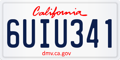 CA license plate 6UIU341