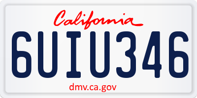 CA license plate 6UIU346