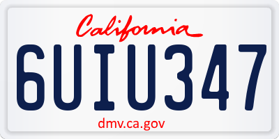 CA license plate 6UIU347