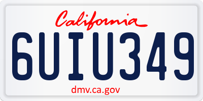 CA license plate 6UIU349