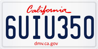 CA license plate 6UIU350