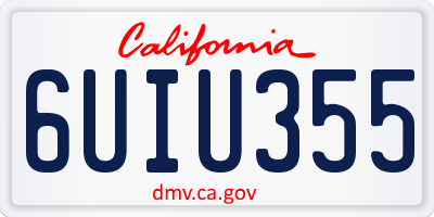 CA license plate 6UIU355
