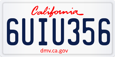 CA license plate 6UIU356