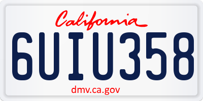 CA license plate 6UIU358