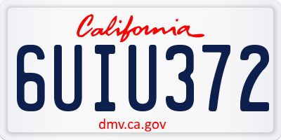 CA license plate 6UIU372