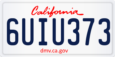 CA license plate 6UIU373