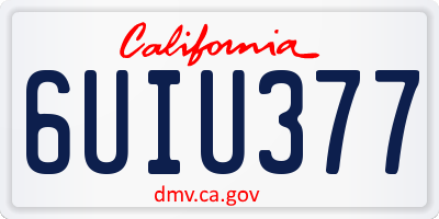 CA license plate 6UIU377