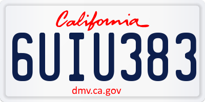 CA license plate 6UIU383