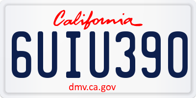 CA license plate 6UIU390