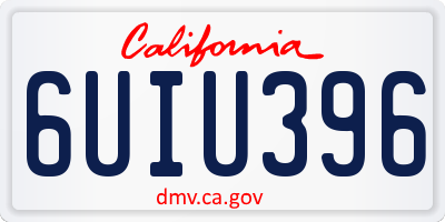 CA license plate 6UIU396