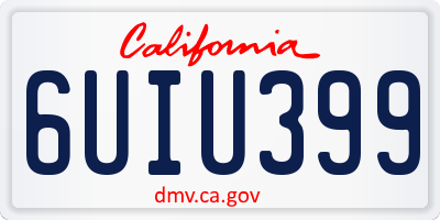 CA license plate 6UIU399