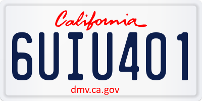 CA license plate 6UIU401