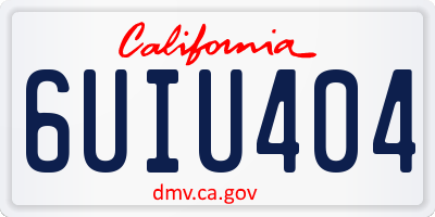 CA license plate 6UIU404