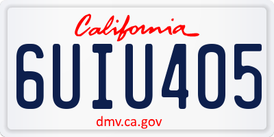 CA license plate 6UIU405