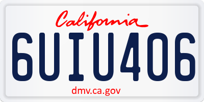 CA license plate 6UIU406
